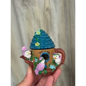 Hermitage Pottery 1997 Miniature Birdhouse Teapot Figurine with Birds KA919